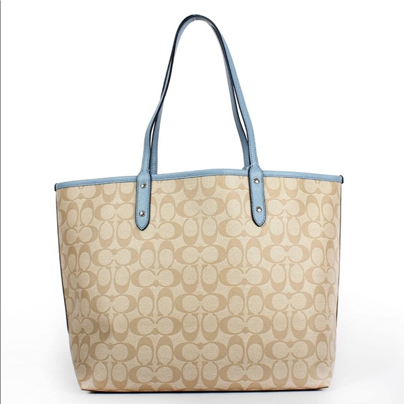 Coach Reversible City Tote Handbag Cornflower - Picture 6 of 7